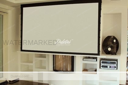 Drop-Down-Hidden-Indoor-Projector-Screen warp knitted projection screen fabric