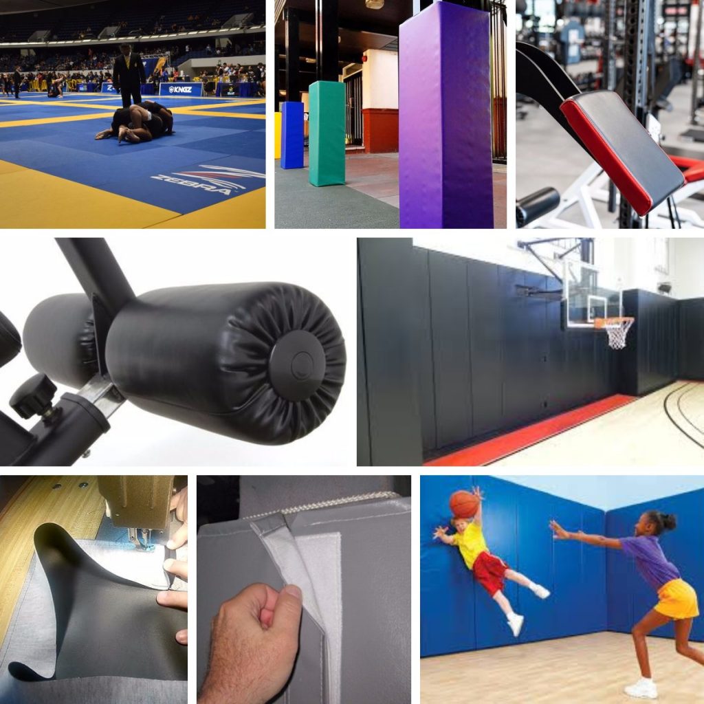 Gym mat vinyl fabric PVC Tarpaulin Fabric Gym Mattress Fabric for Sports