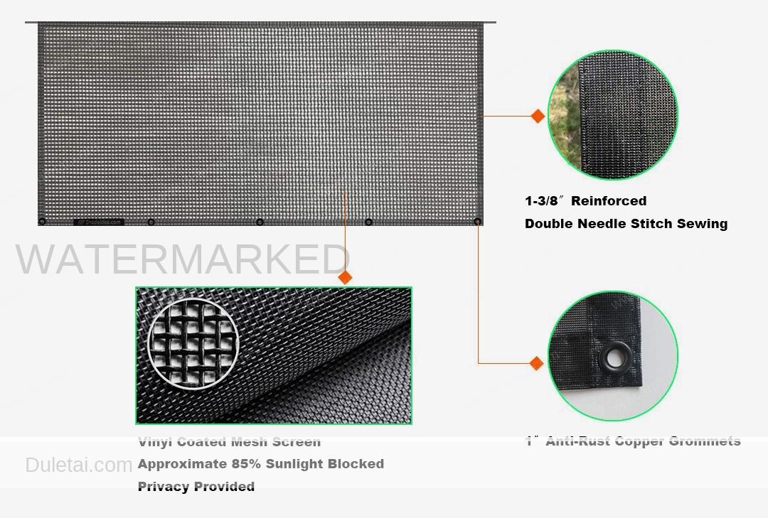 PVC coated mesh fabric for different applications like bags, windows for  tent