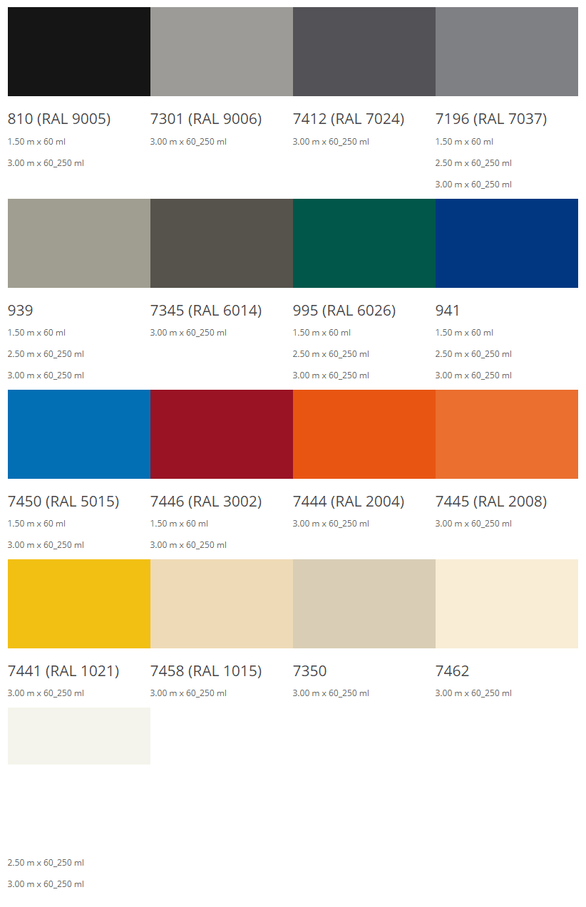 PVC Tarpaulin colours