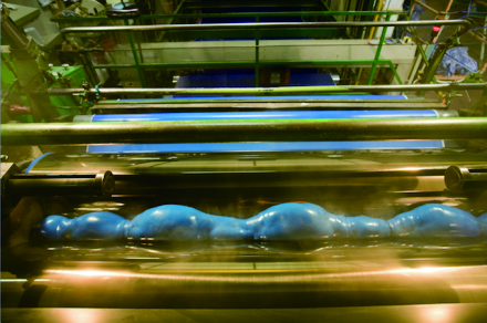 Calendering PVC film for material production