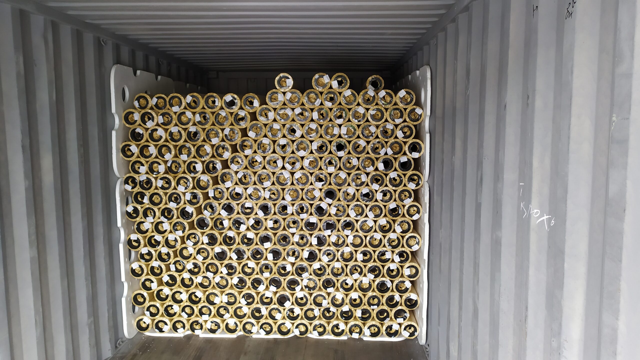 Rolls stacked inside the container