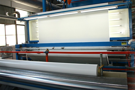 Lamination equipment combining PVC film and fabric