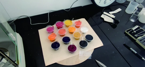 Material samples in the laboratory